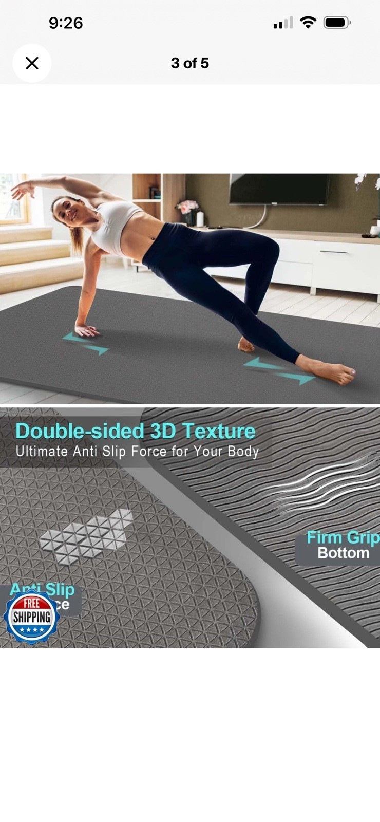 Extra Long and Wide Thick Yoga Mat for Tall People 84 » x 32 » x 7mm (black Mat)