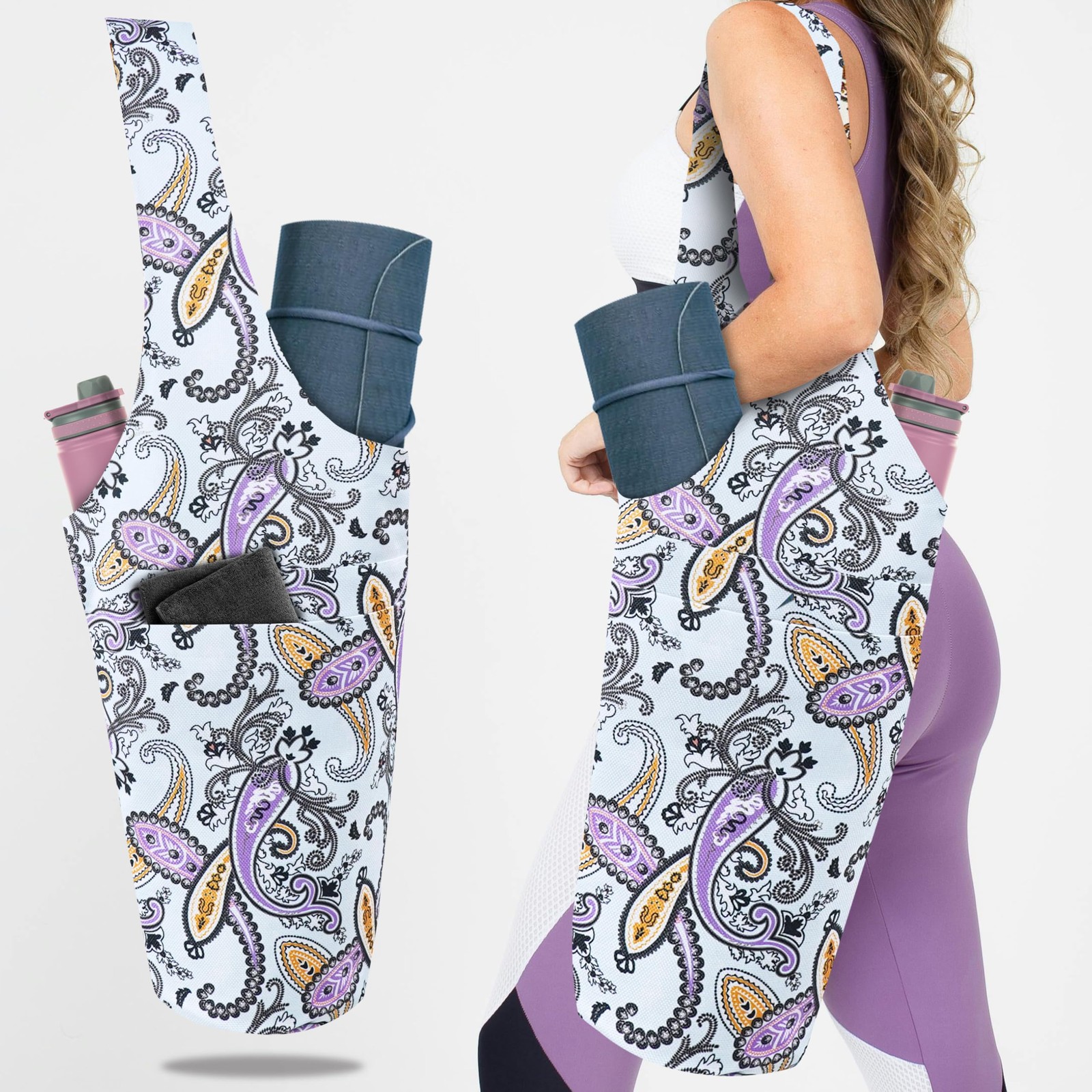 Yoga Mat Bag Yoga Tote Bag Large Pocket Zipper Carrier Fits Most Mats
