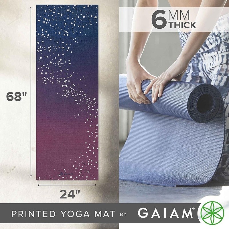 Thick Non-Slip Yoga Mat Lightweight PVC Eco-Friendly Includes Free Workout New