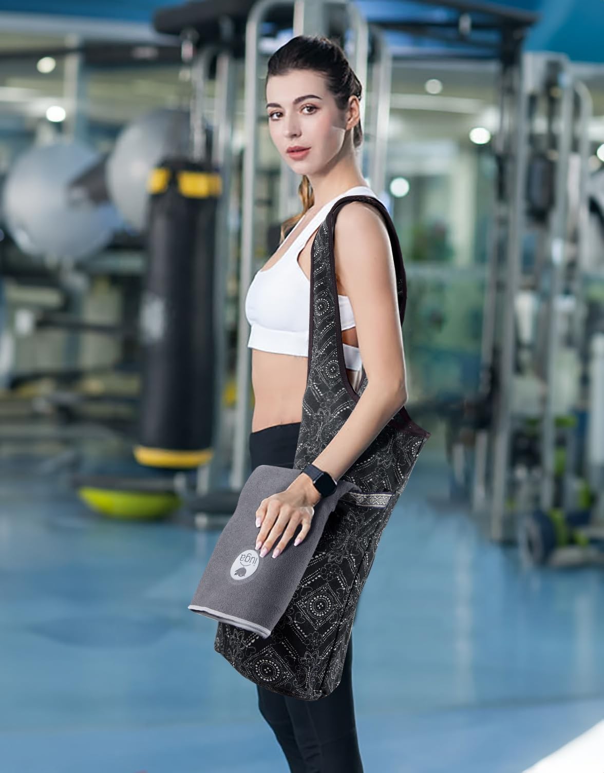 Yoga Mat Bag with Large Side Pocket & Inner Zipper Pocket Yoga Bag for Mat Yo…