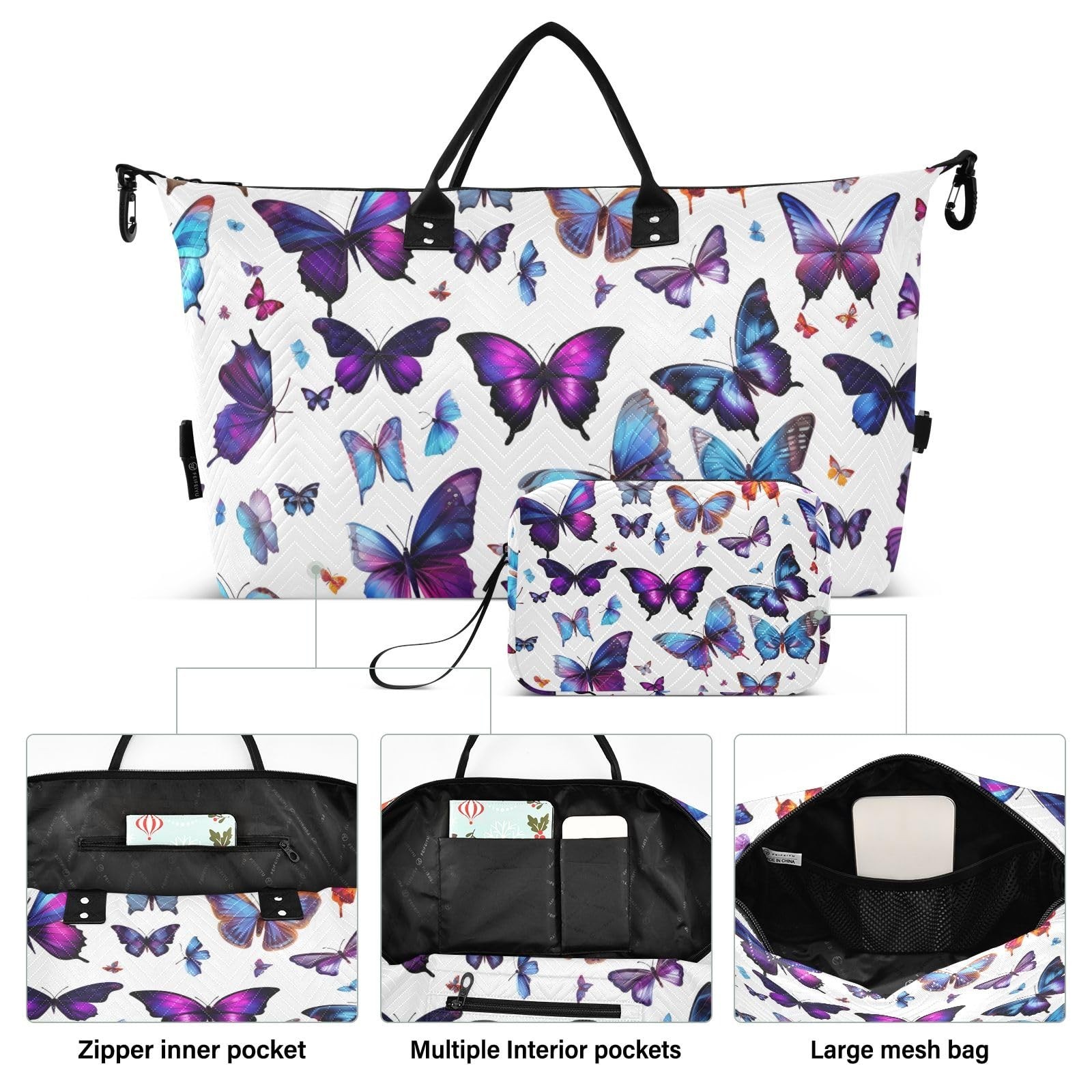 Beautiful Butterflies Travel Duffle Bag Gym Yoga Carry on Bags for Men Women …