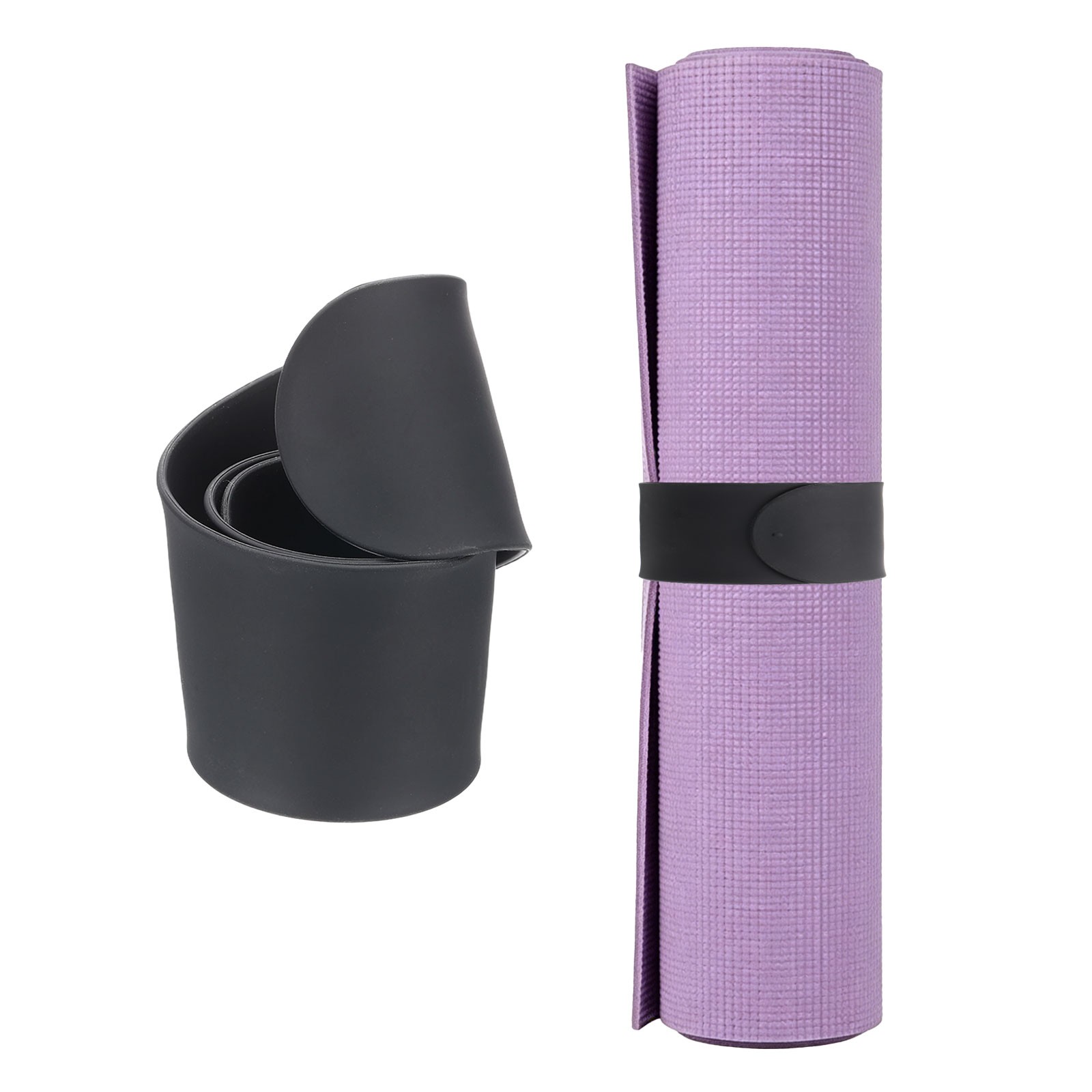 Yoga Mat Strap Slap Band One Snap Yoga Mat Slap Band, Black
