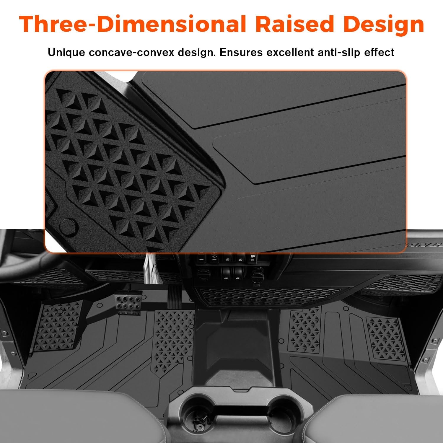 TPE Floor Mats for Polaris Ranger XD 1500/Crew XD 1500-2024 2025 2026, 2PCS T…