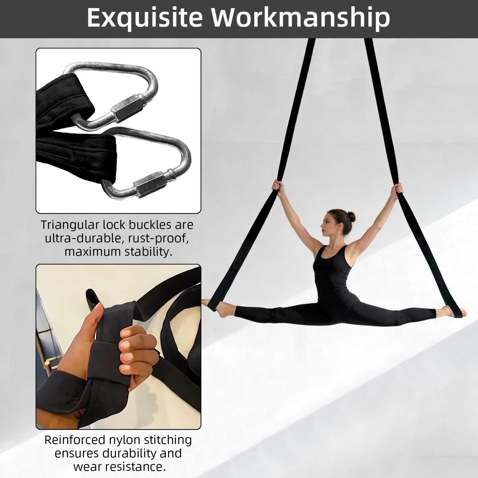 PRIOR FITNESS Aerial Straps Kit, 3m/9.8ft Velvet Covers, SGS Certificate Aeri…