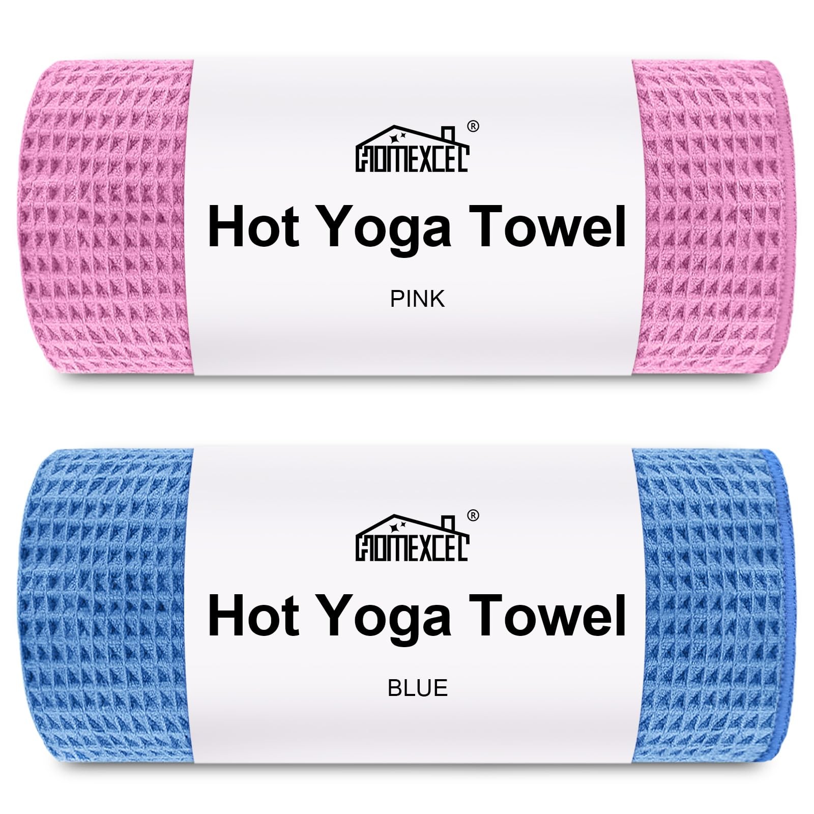 Homexcel Hot Yoga Towels 2 Pack 26.5 X 72 Non-Slip Ultra-Absorbent Microfiber