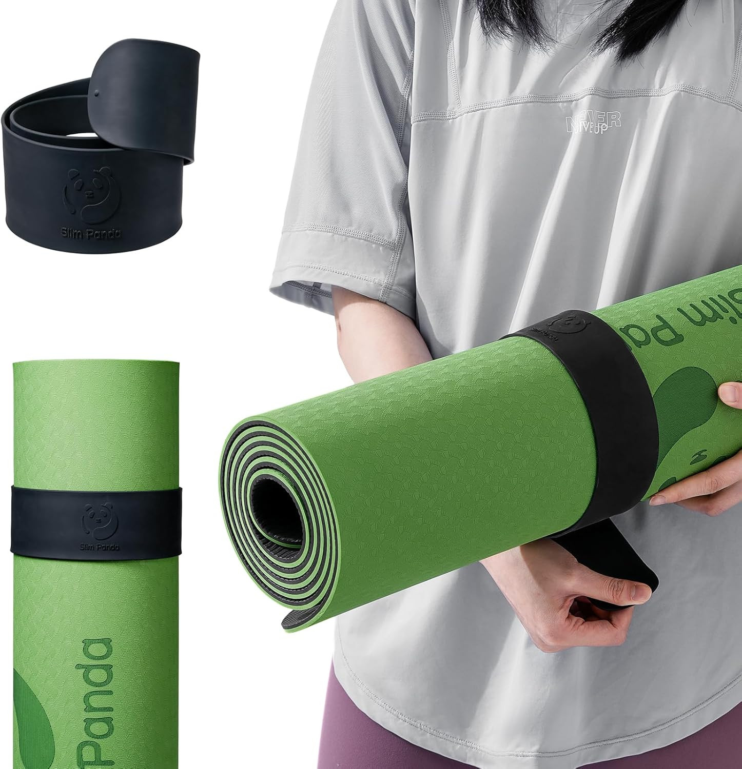 Yoga Mat Strap Slap Band, One Snap Keeps Mats Tightly Rolled, Heavy-Duty Clasp F
