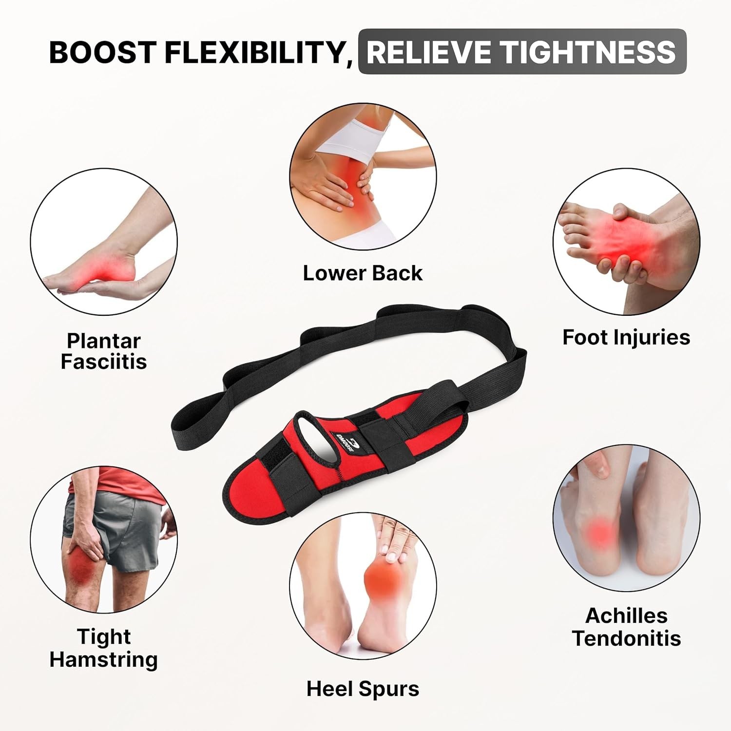 Leg Stretcher Neoprene Padded for Achilles Tendonitis Pain Recovery Yoga Support
