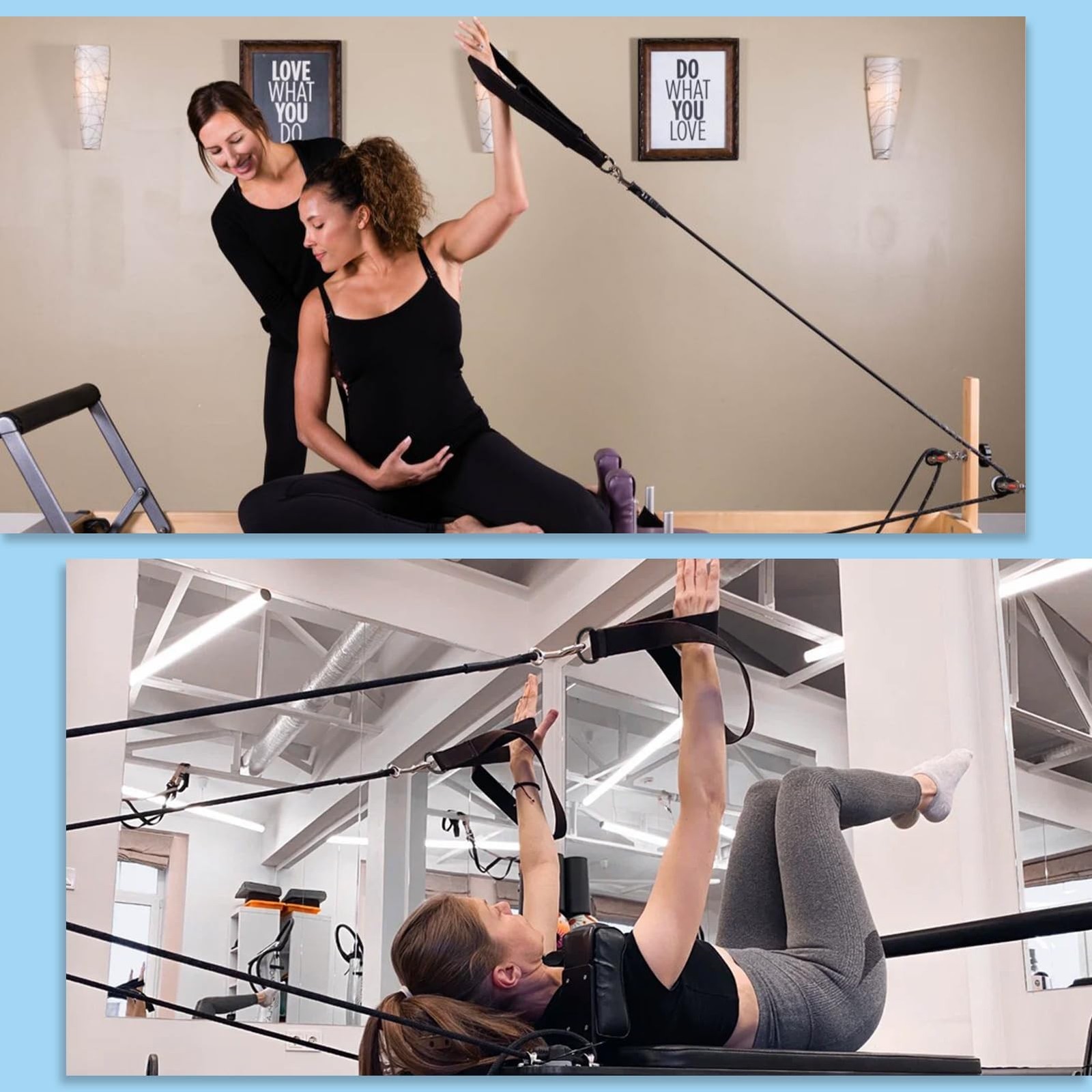 2PCS Pilates Double Loop Straps for Reformer Feet – Fitness and Yoga Equipmen…
