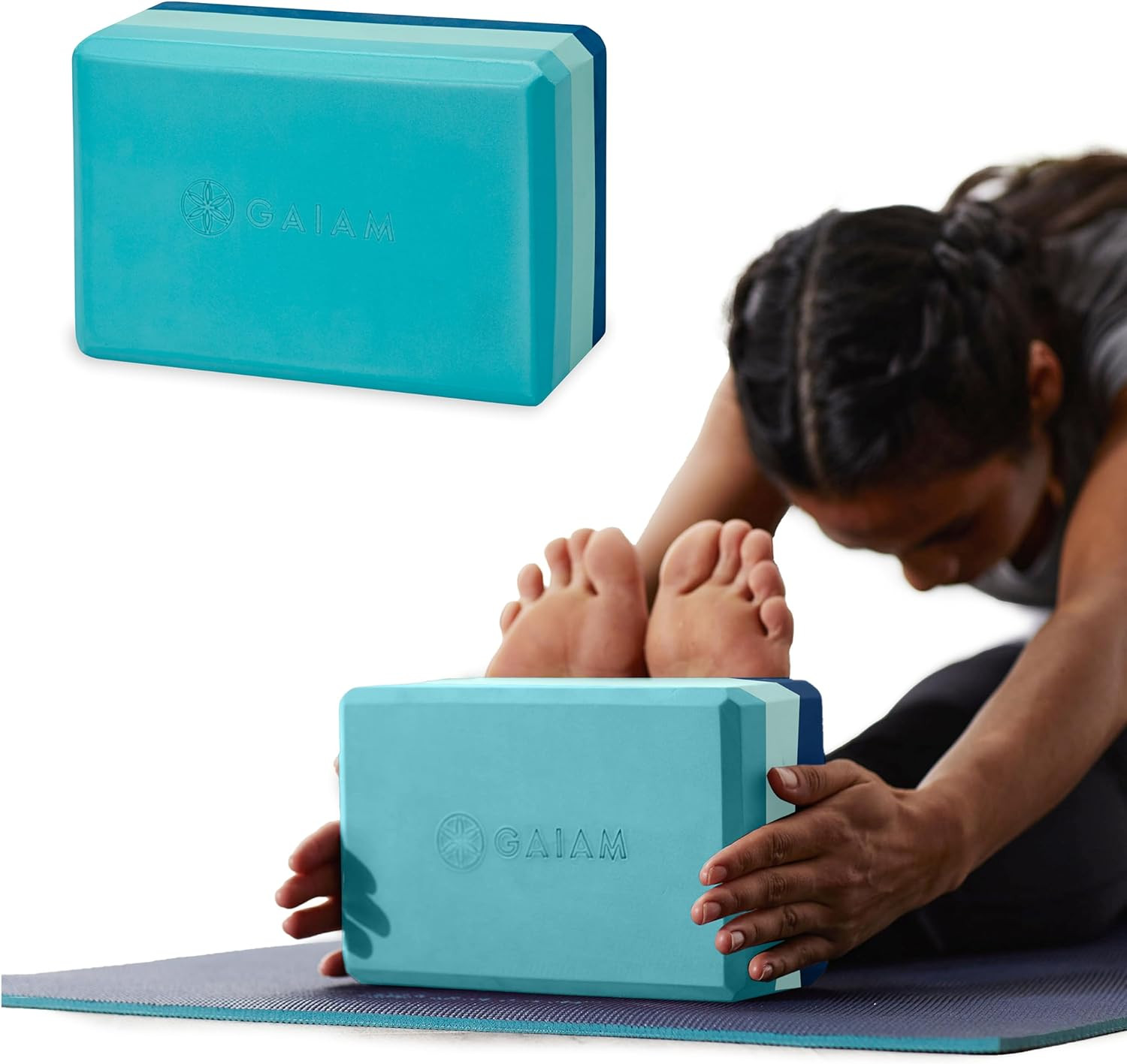 Gaiam Yoga Block – Supportive Latex-Free Eva Foam – Soft Non-Slip Surface with B