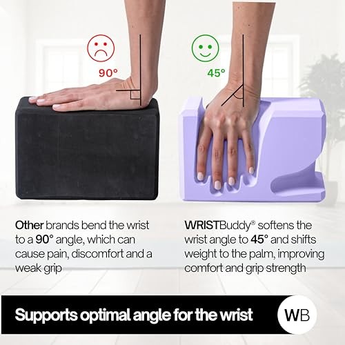 WRISTBuddy® Yoga Blocks 2-Pack (Left + Right) — Ergonomic, 9x6x4 IN, Lavender