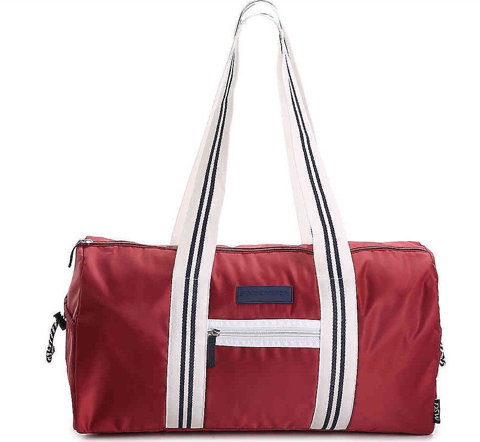 DSW Maroon Gym Bag With White/Blue Straps