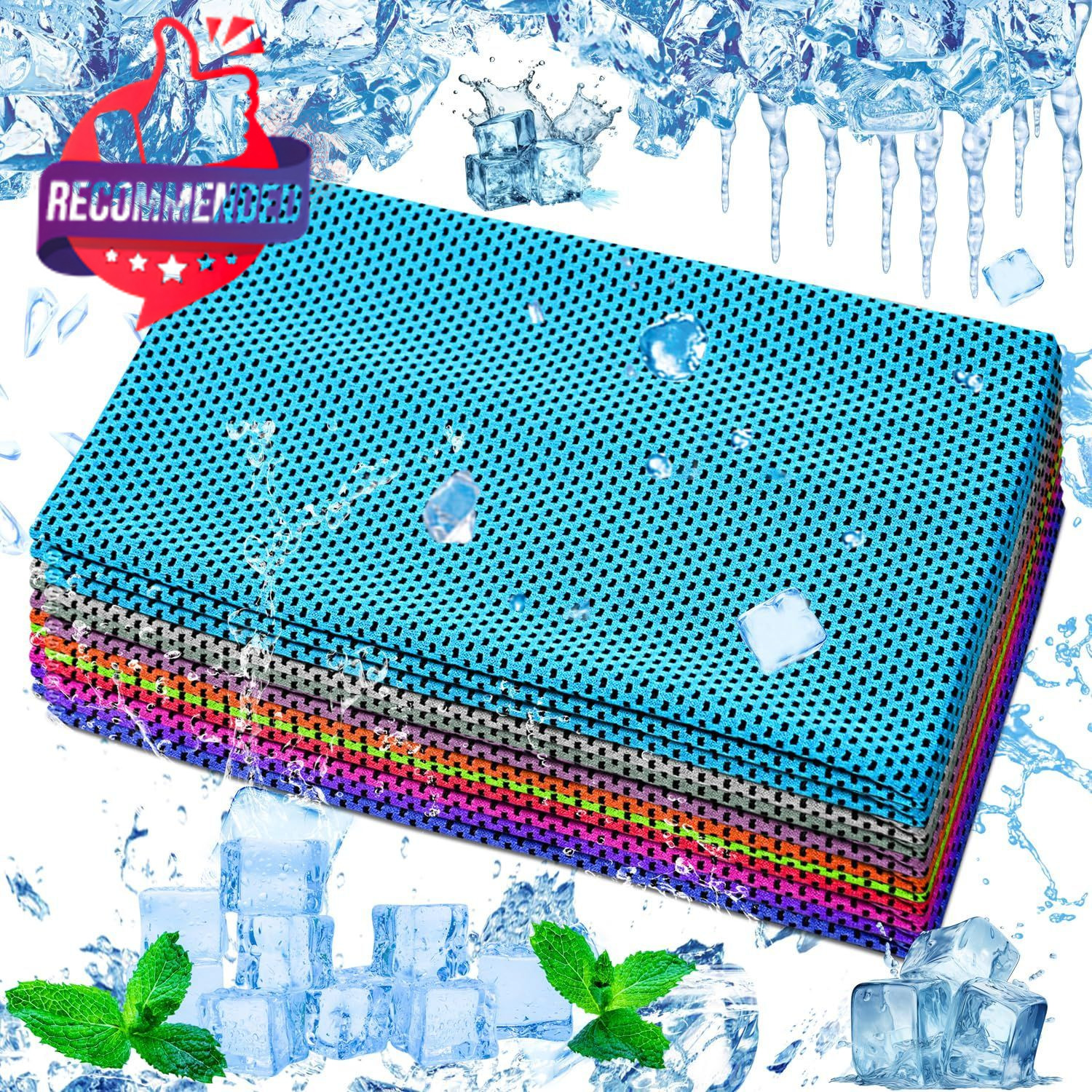 SYIGICE 12 Pack Cooling Towels, 32 x 12 Inch Microfiber Ice Soft and…