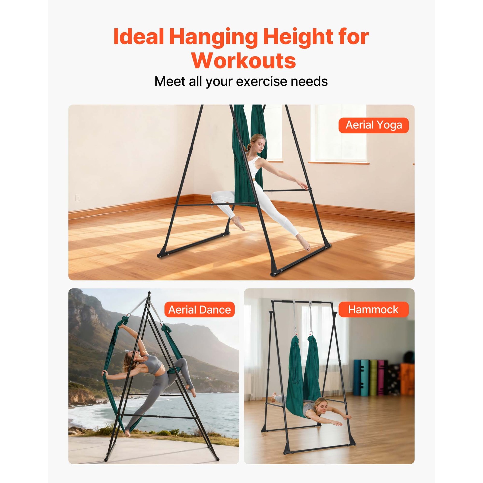 Uimoso Yoga Stand Frame 440.9 lbs Capacity with EVA Foam and Pull-Up Supports