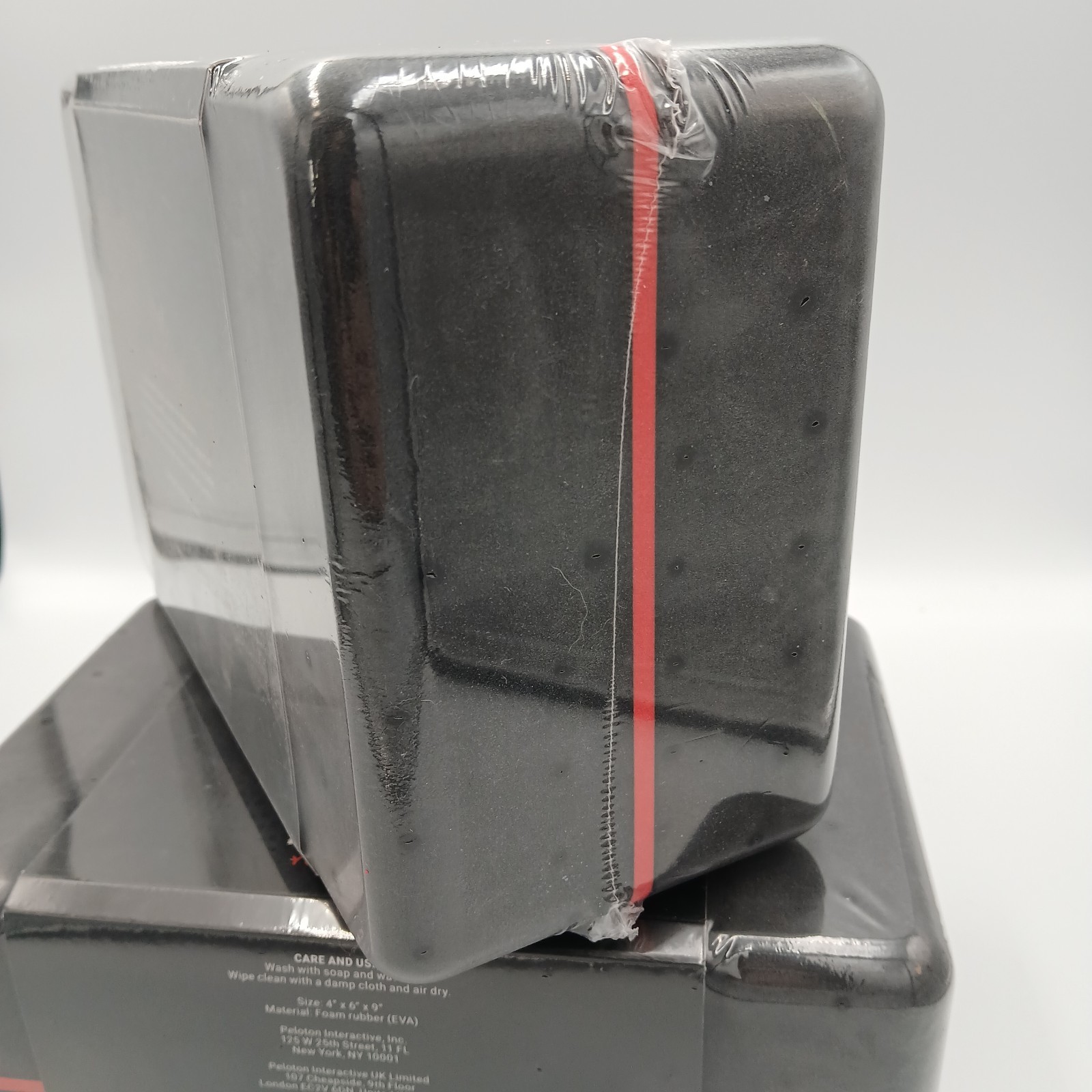New Sealed Set Of 2 Peloton Black EVA Foam Rubber Yoga Blocks 4&Prime; x 6&Prime; x 9&Prime;