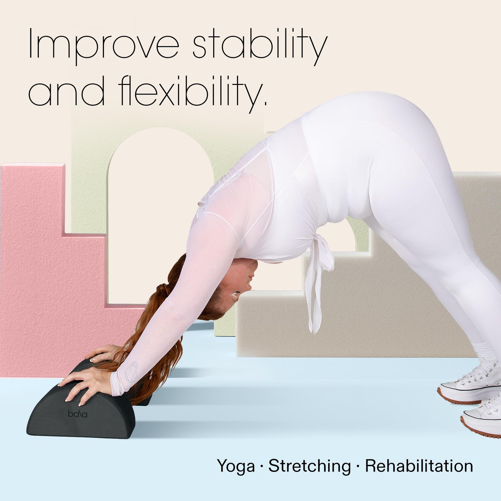 Balance Blocks 2 Pack, Yoga Blocks for Working Out, (Sea) – Semi-Circular Yog…