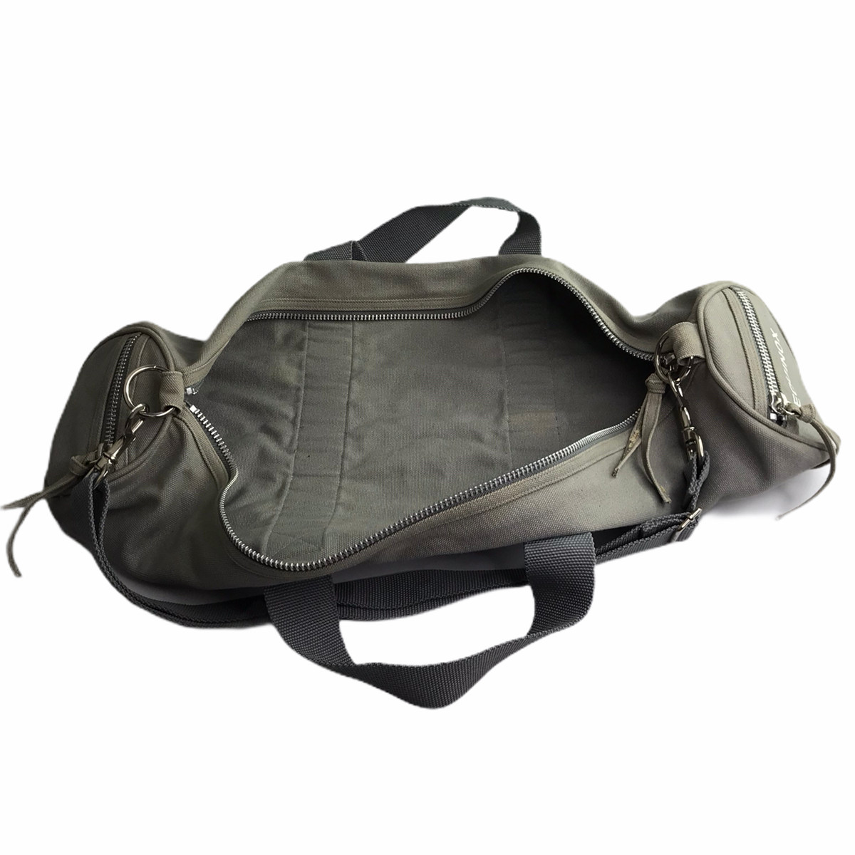 Equinox Gray Cotton Canvas Yoga Mat Bag Removable Shoulder Strap Carrying Handle