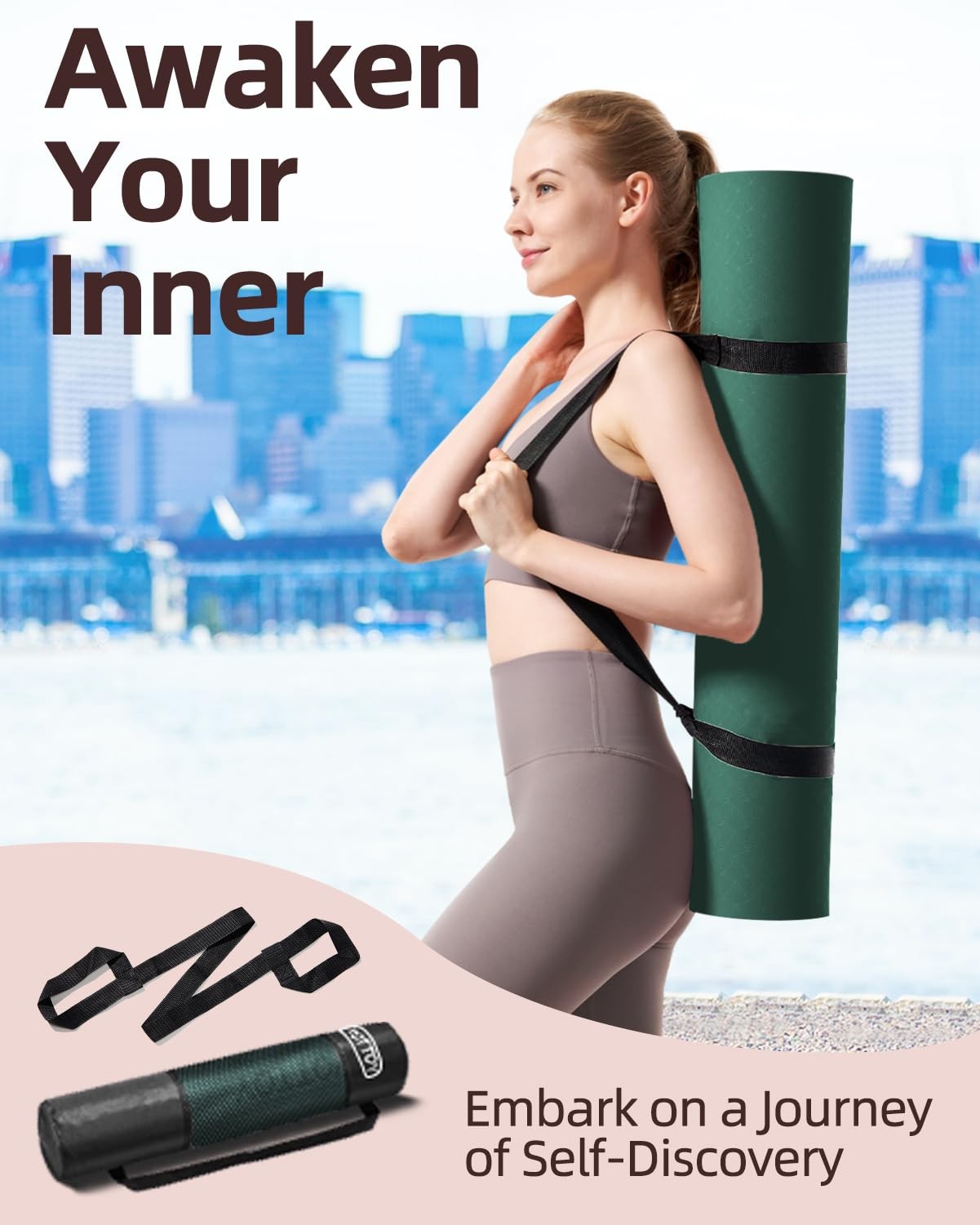 Yoga Mat, 72&Prime;x 32&Prime;x1/3&Prime; Extra Wide Non-Slip Exercise Fitness Yoga Mats,Eco-Fr…