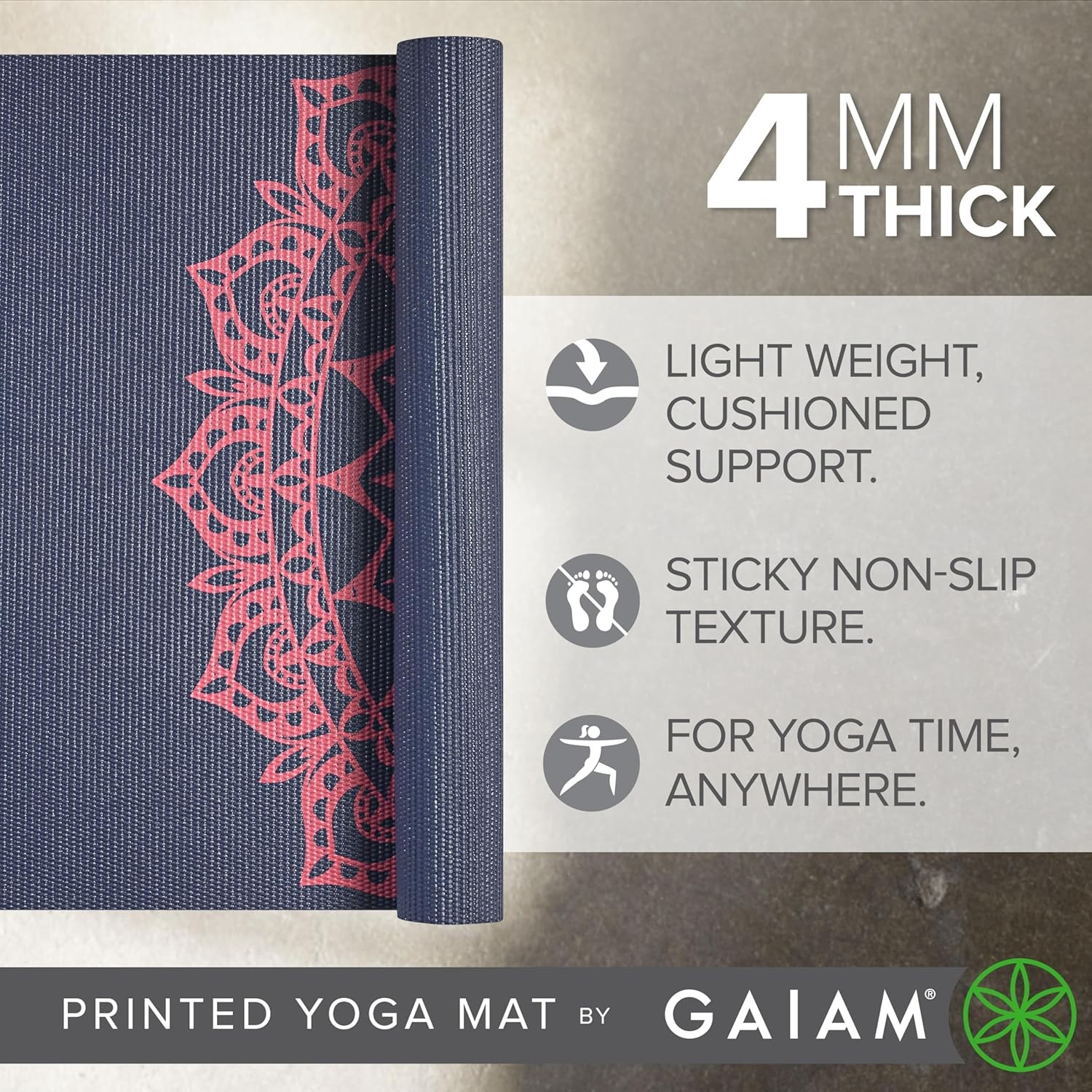 Yoga Mat NonSlip Exercise&Fitness Mat, All Types of Yoga, Pilates&Floor Exercise