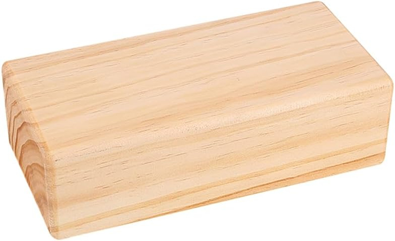 Solid Wood Yoga Block, High Density Wooden Brick with round Edges & Non-Slip Sur