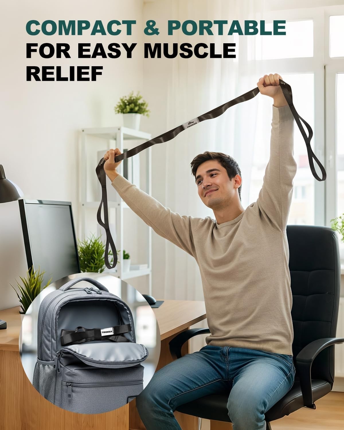 Versatile 10-Loop Yoga Strap for Enhanced Flexibility & Muscle Recovery