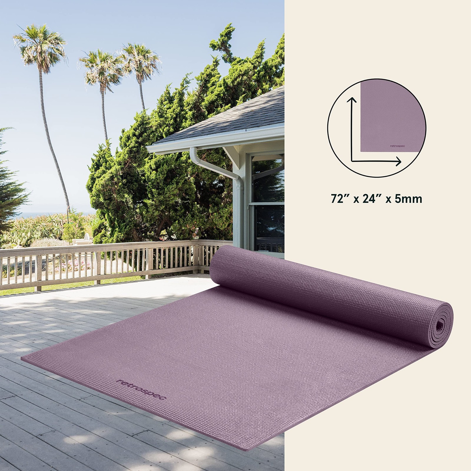 Retrospec Pismo Yoga Mat w/Nylon Strap for Men & Women – Non Slip Exercise Ma…