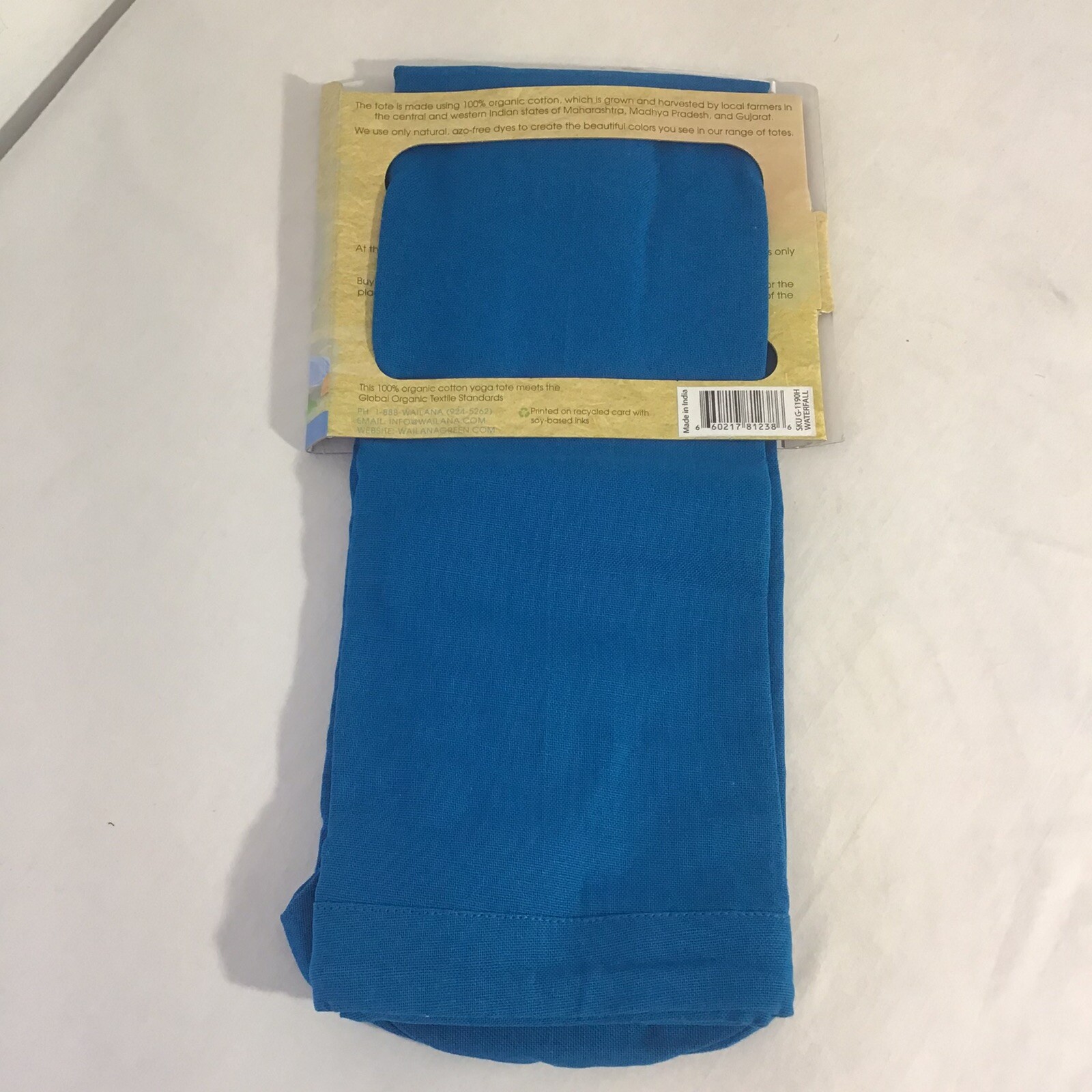 New Wai Lana Green Yoga Tote Organic Cotton Eco Friendly Tree Design Blue