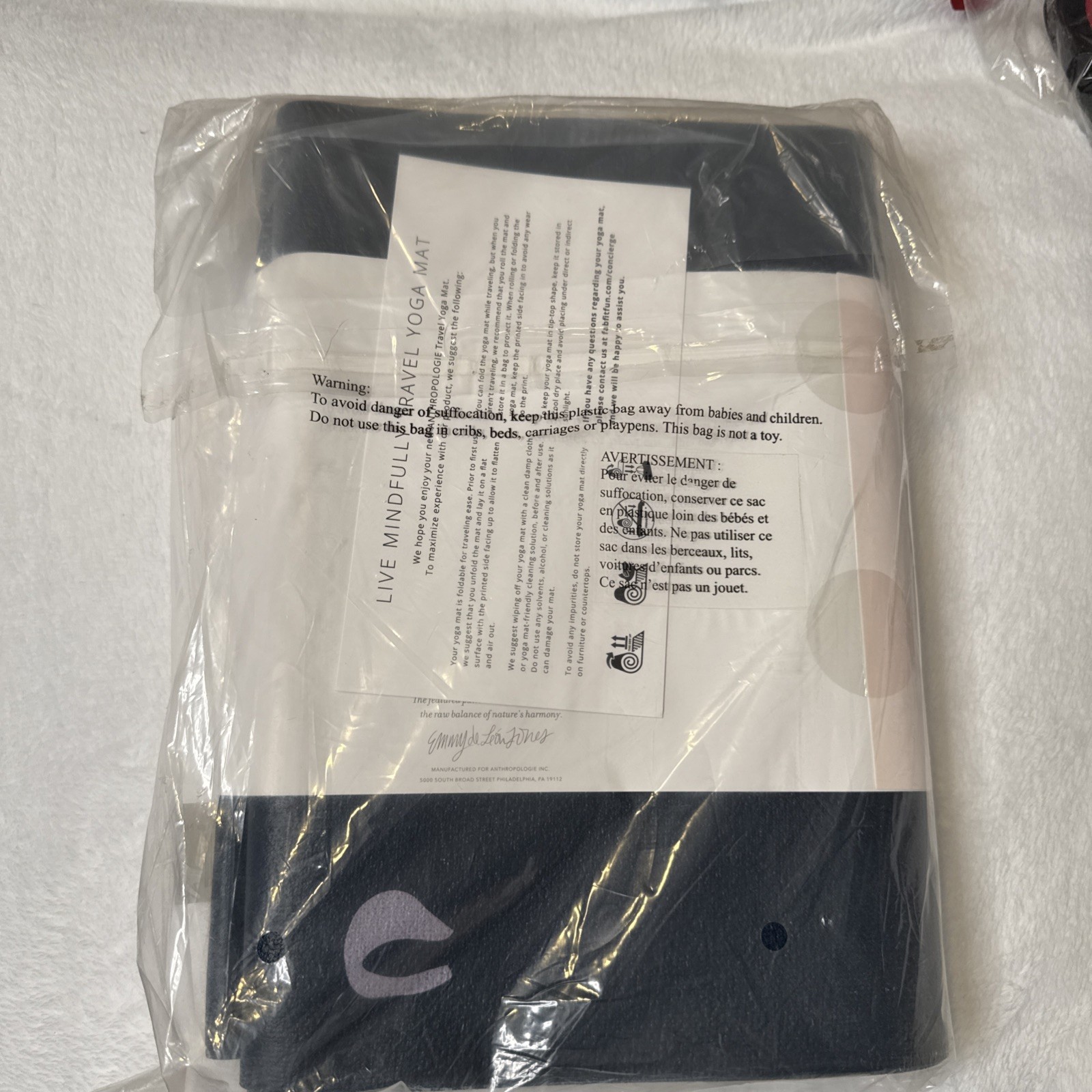 New! Anthropologie LIVE MINDFULLY Foldable Travel Yoga Mat – Unopened