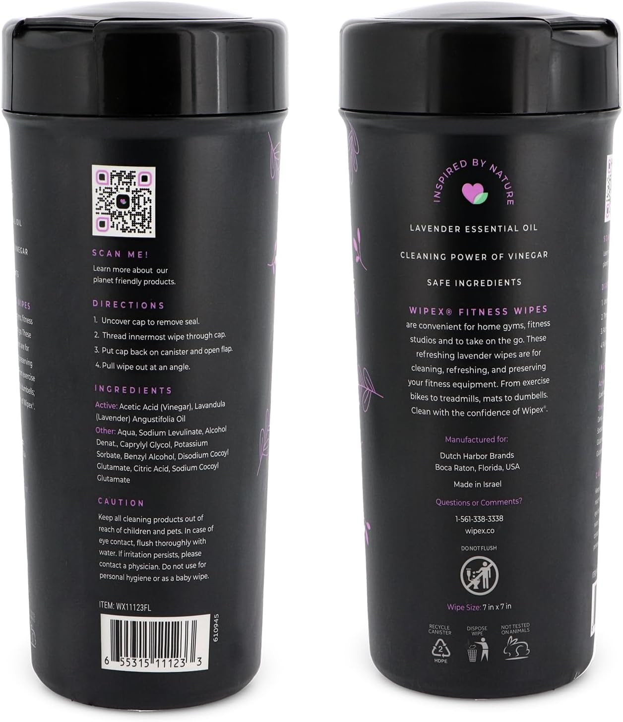 Yoga Mat Cleaner & Fitness Wipes – Natural Lavender & Vinegar Gym Equipment Clea