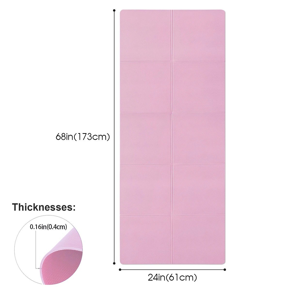 4mm Thick Non-Slip Yoga Mat Exercise Fitness Gym Pilates Training Pad Anti-Skid