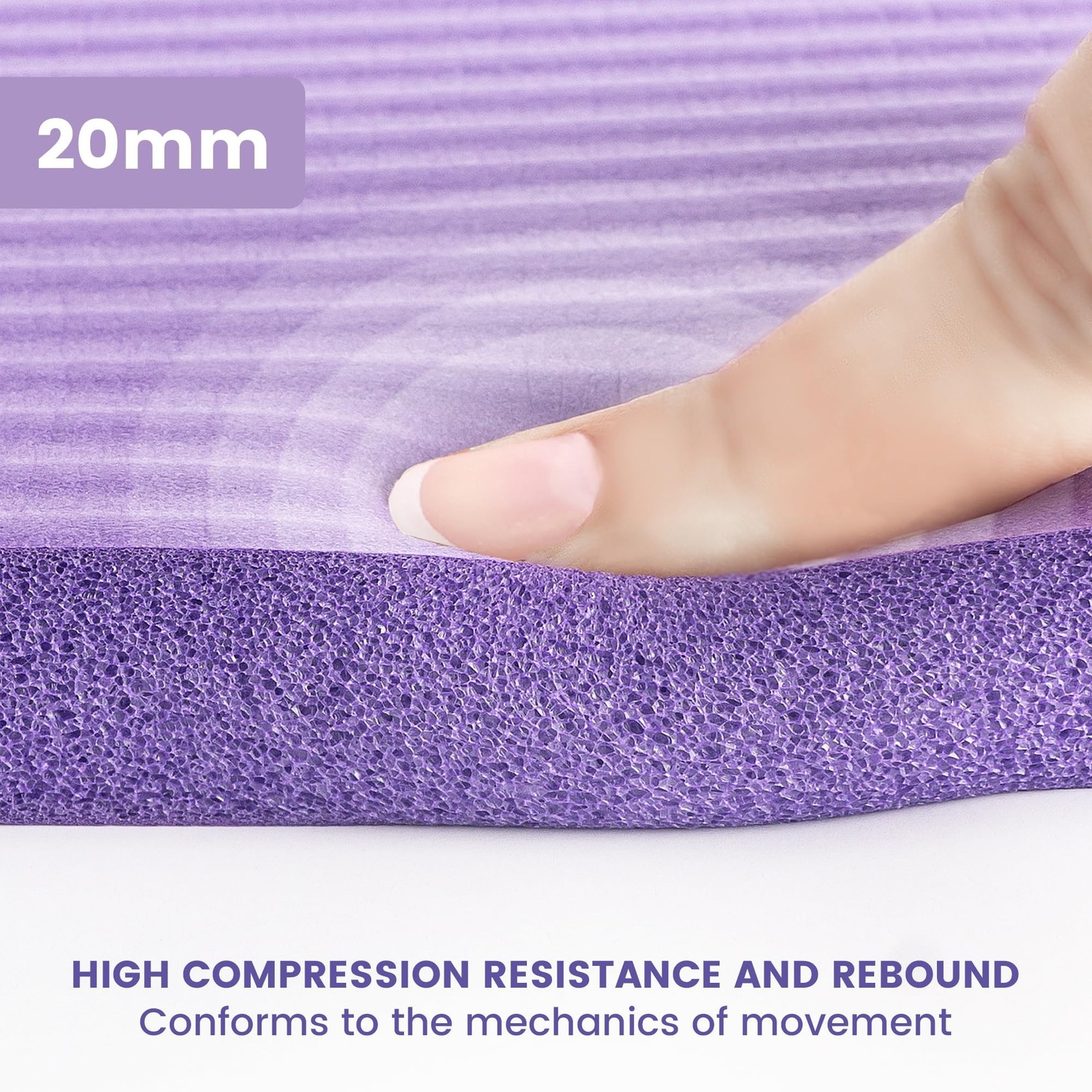 Yoga Knee Pad Cushion, 24 x 9.8 x 0.8 in Thick Mini Yoga Mat, Odor-Free NBR W…