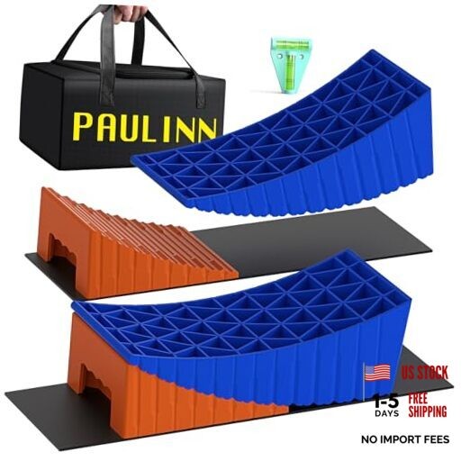 RV Camper Levelers, 2 Packs RV Leveling Blocks Heavy Duty & Blue-Orange