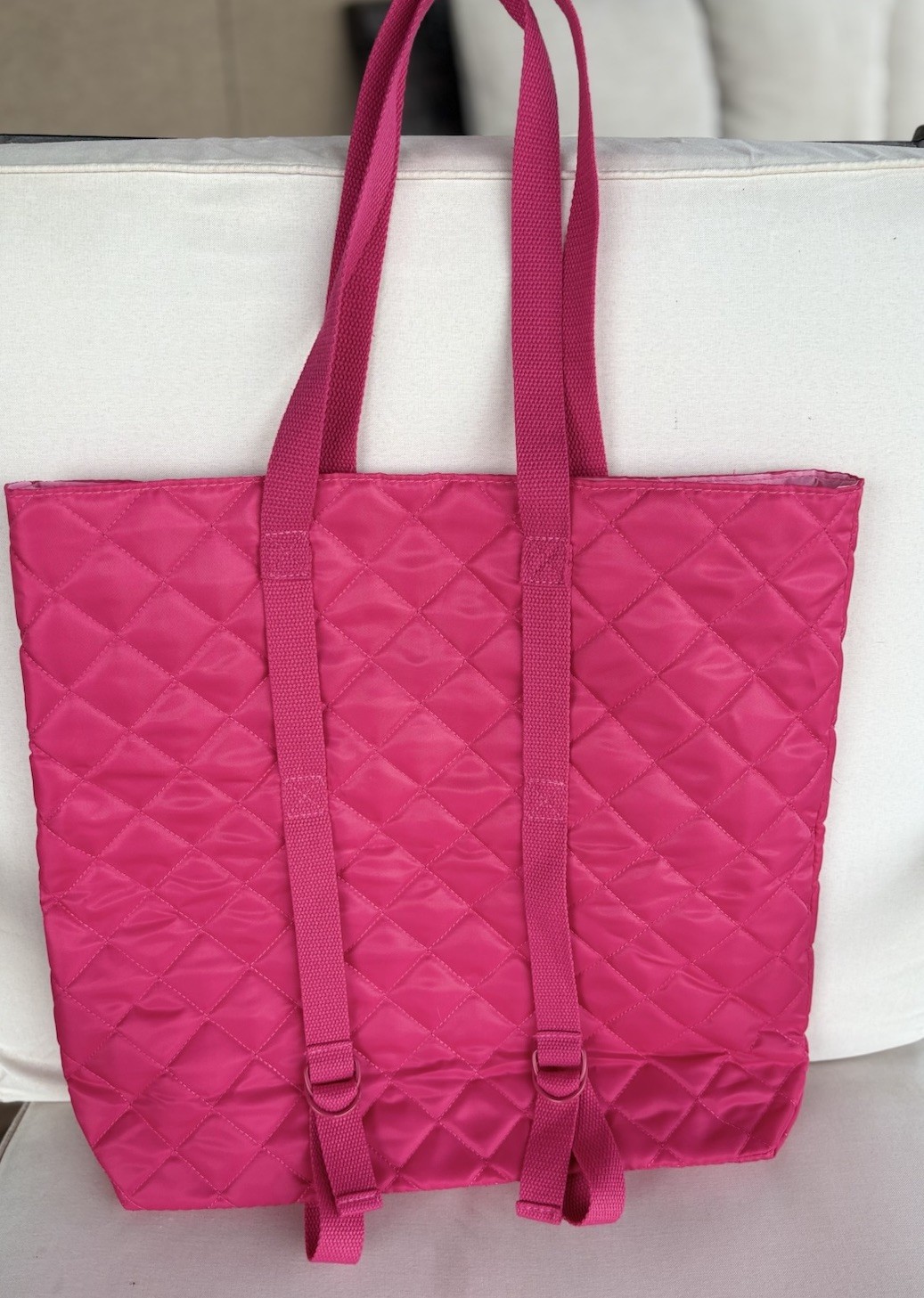 NWT Pink Quilted Fitness Tote Yoga Mat & Towel Carry Gym Travel Beach Bag