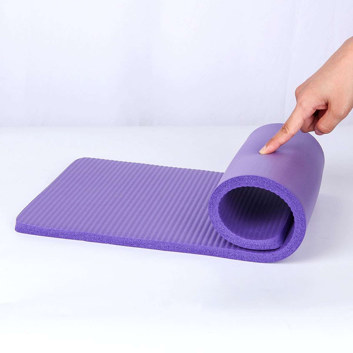 2pcs Thick 15mm Yoga Mats Exercise Gym Fitness Mat Non-Slip With Carry Strap US