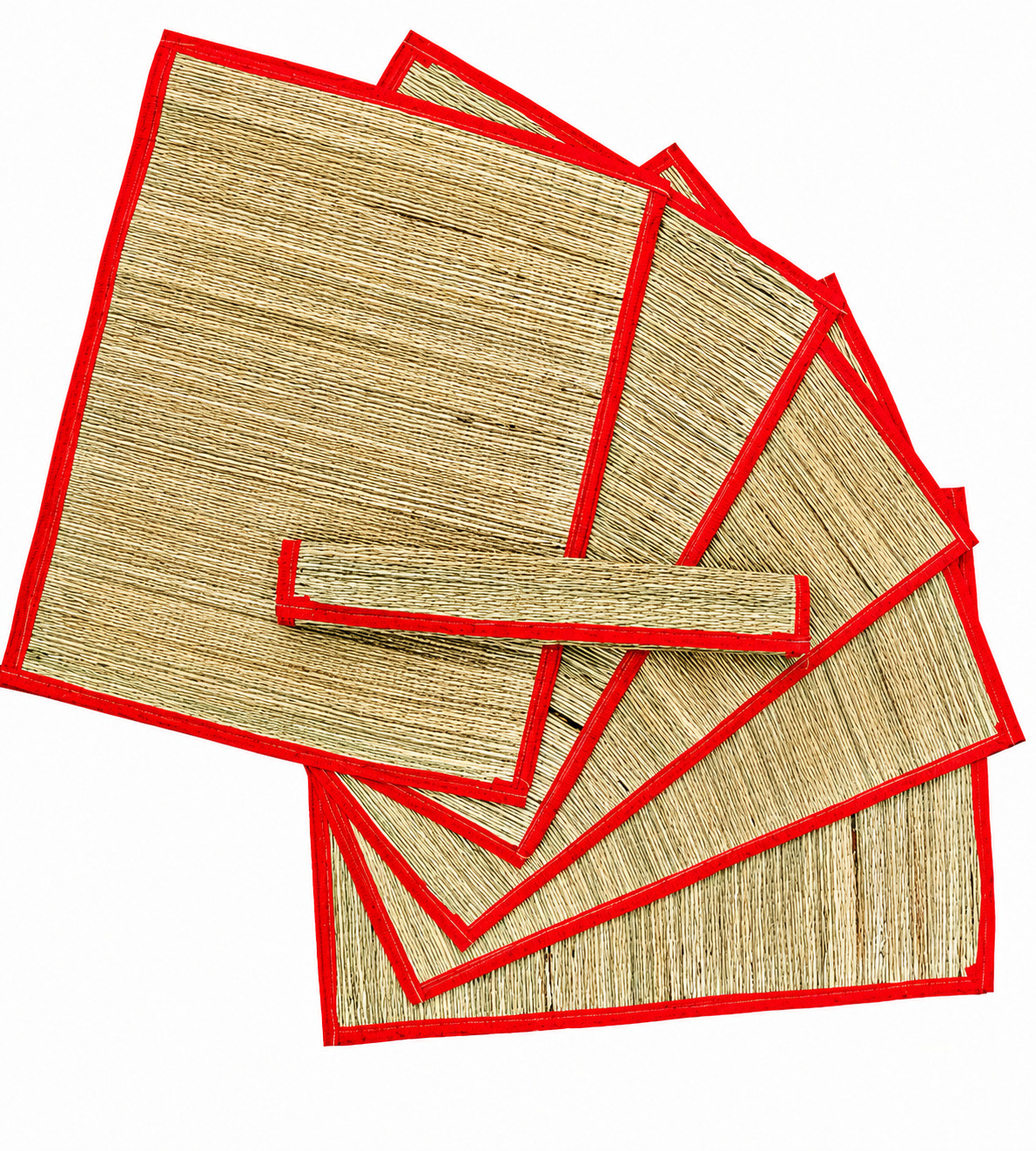 5-Pcs Traditional Durbha Grass Mat Kusha Asana for Meditation, Yoga &Puja 2X2 Ft