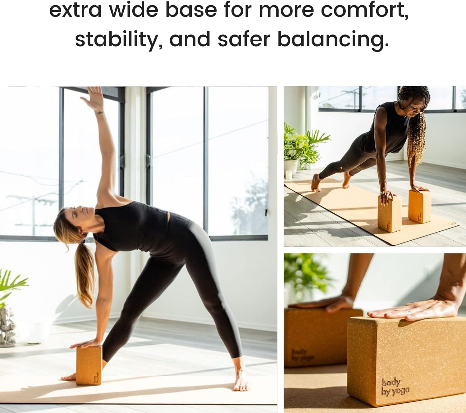 Cork Yoga Blocks 2 Pack – High Density Non Slip with Select Cork Grain for Ch…