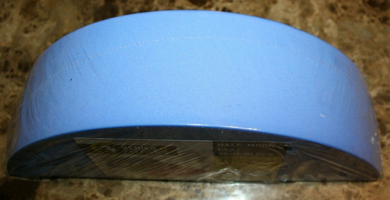 SERIES – 8 FITNESS BLUE HALF-MOON EVA YOGA BLOCK NEW EXERCISE WORKOUT NEW
