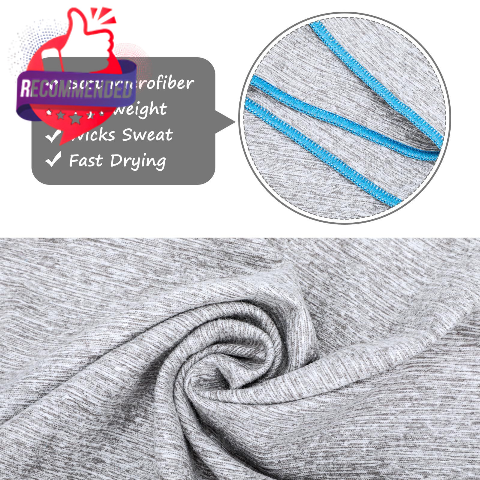 KISS QUEEN 3 Pack Microfiber Gym Towel Quick Dry Sweat Towels Women Men…
