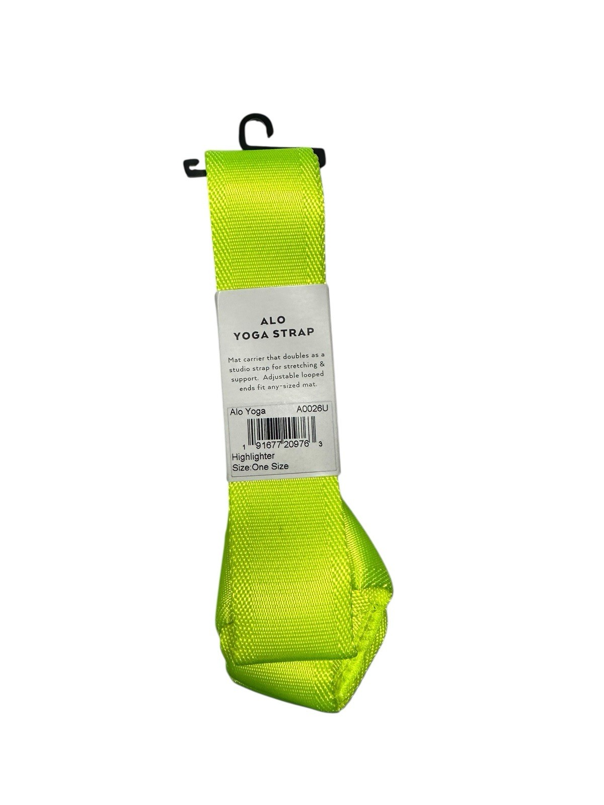 ALO Yoga Strap Highlighter Yellow Mat Carrier & Studio Support Prop NEW FreeShip
