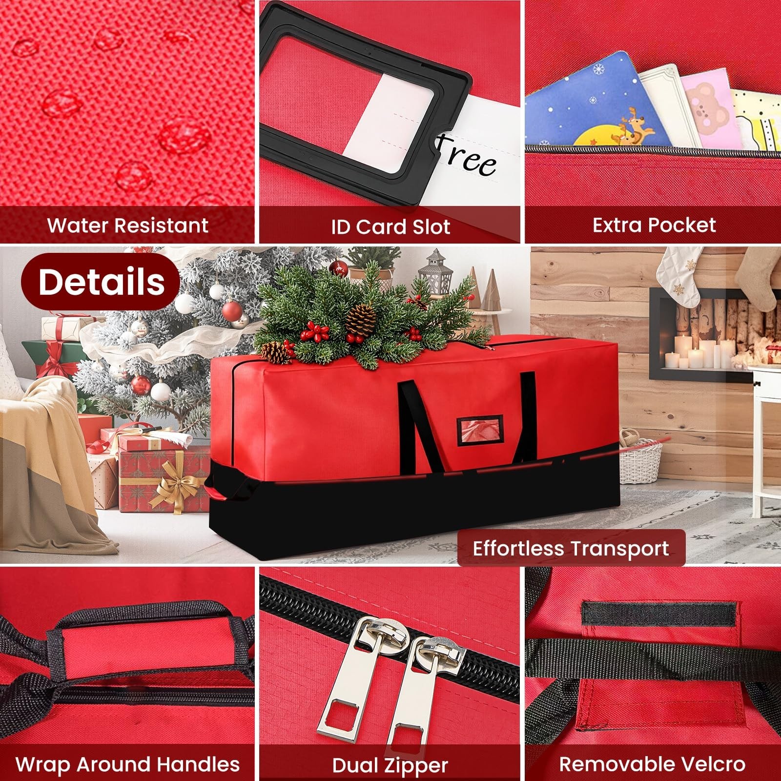 Heavy Duty Christmas Tree Storage Bag for Trees Up to 9ft – Waterproof, 60