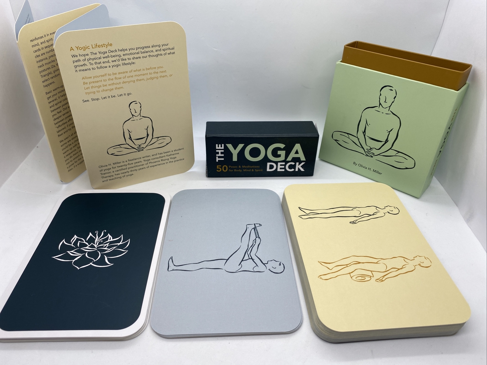 The Yoga Deck 50 Card Deck By Olivia H Miller Yoga Poses Meditations Breathing