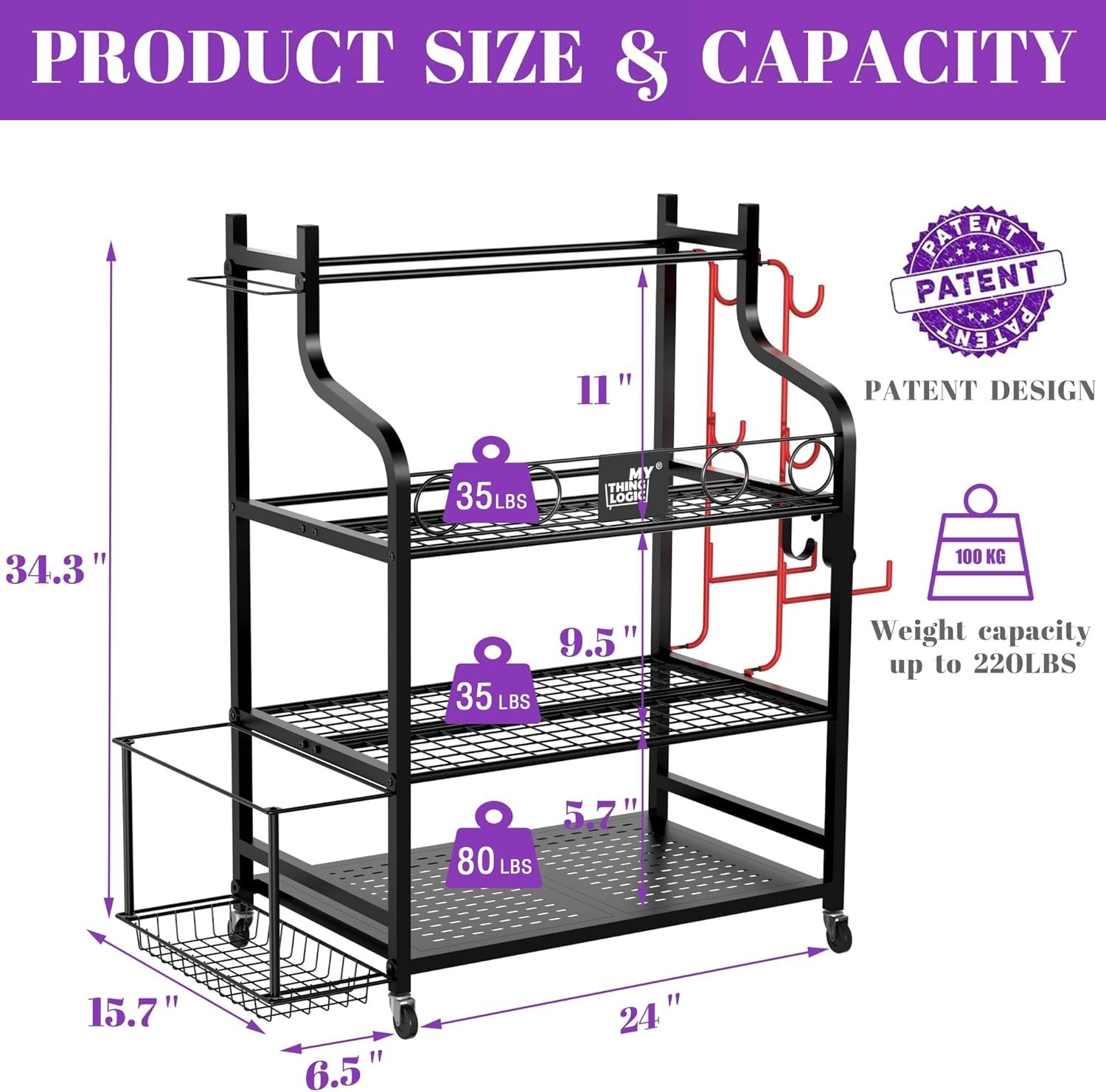 Yoga Mat Storage Racks,Home Gym Storage Rack for Dumbbells Kettlebells Foam R…