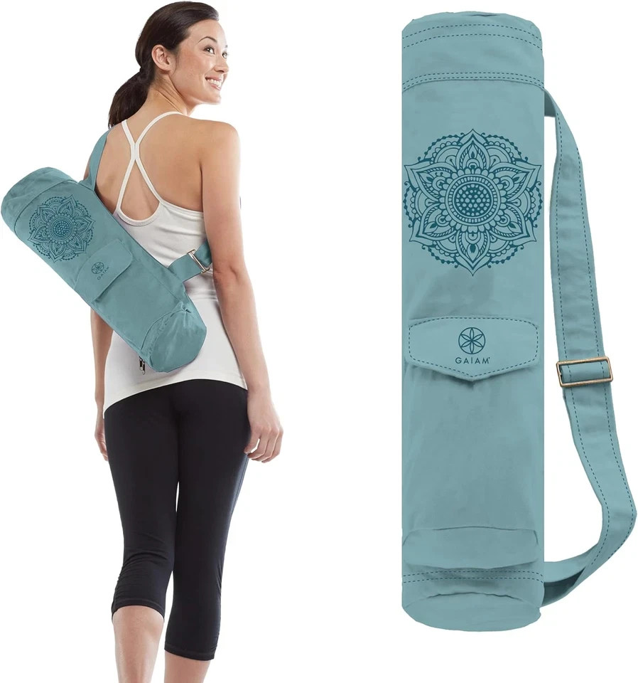Gaiam Cargo Yoga Mat Bag, Full-Zipper Yoga Mat Carrier with Adjustable Strap, Fr