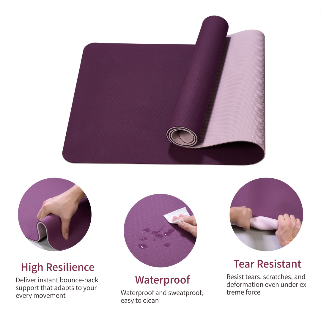 Exercise Yoga Mat Extra Thick Gym Fitness With Non Slip Pilates Mats Pad 72&Prime;X24&Prime;