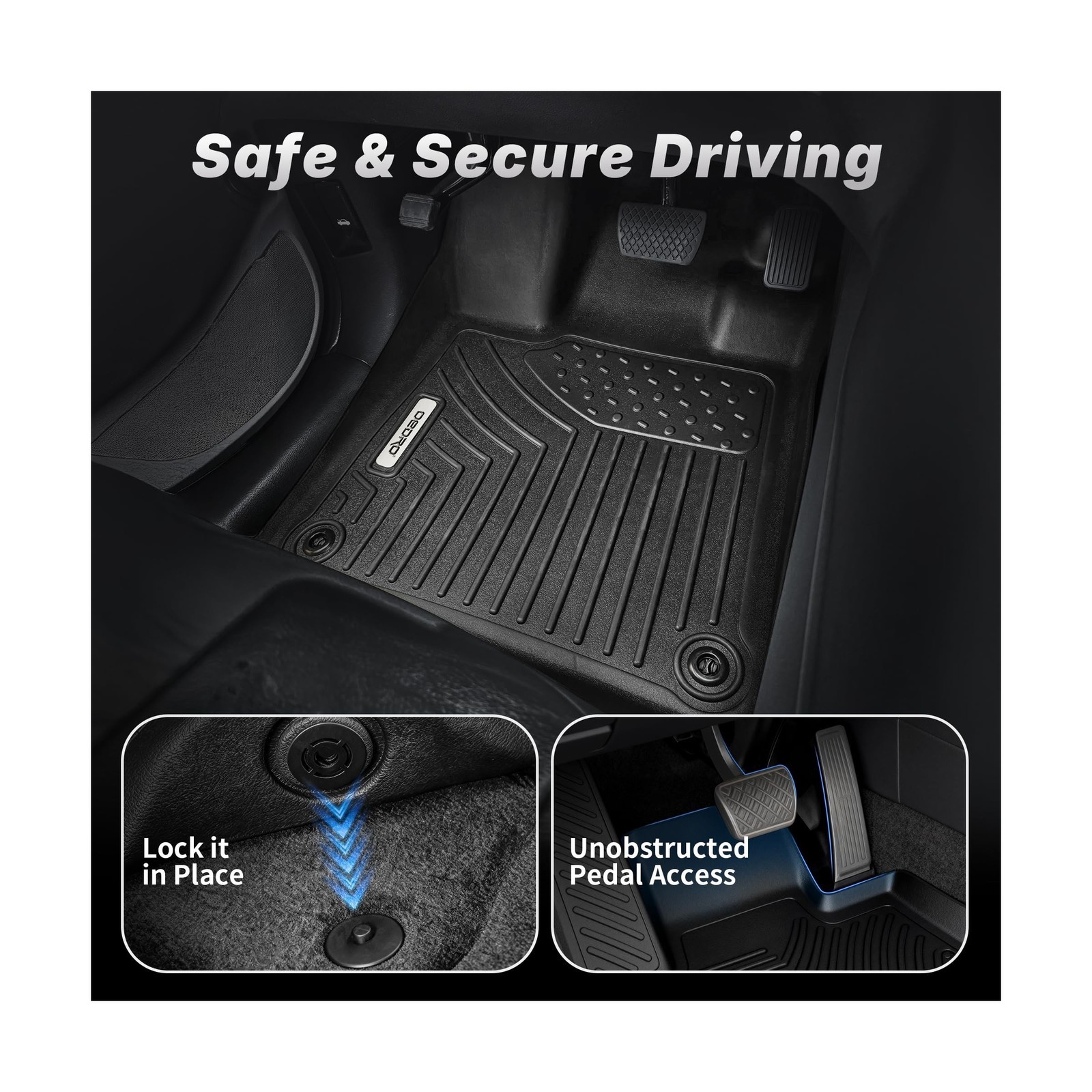 Floor Mats Fit For Honda Odyssey 11-17, 3-Row TPE Full Set