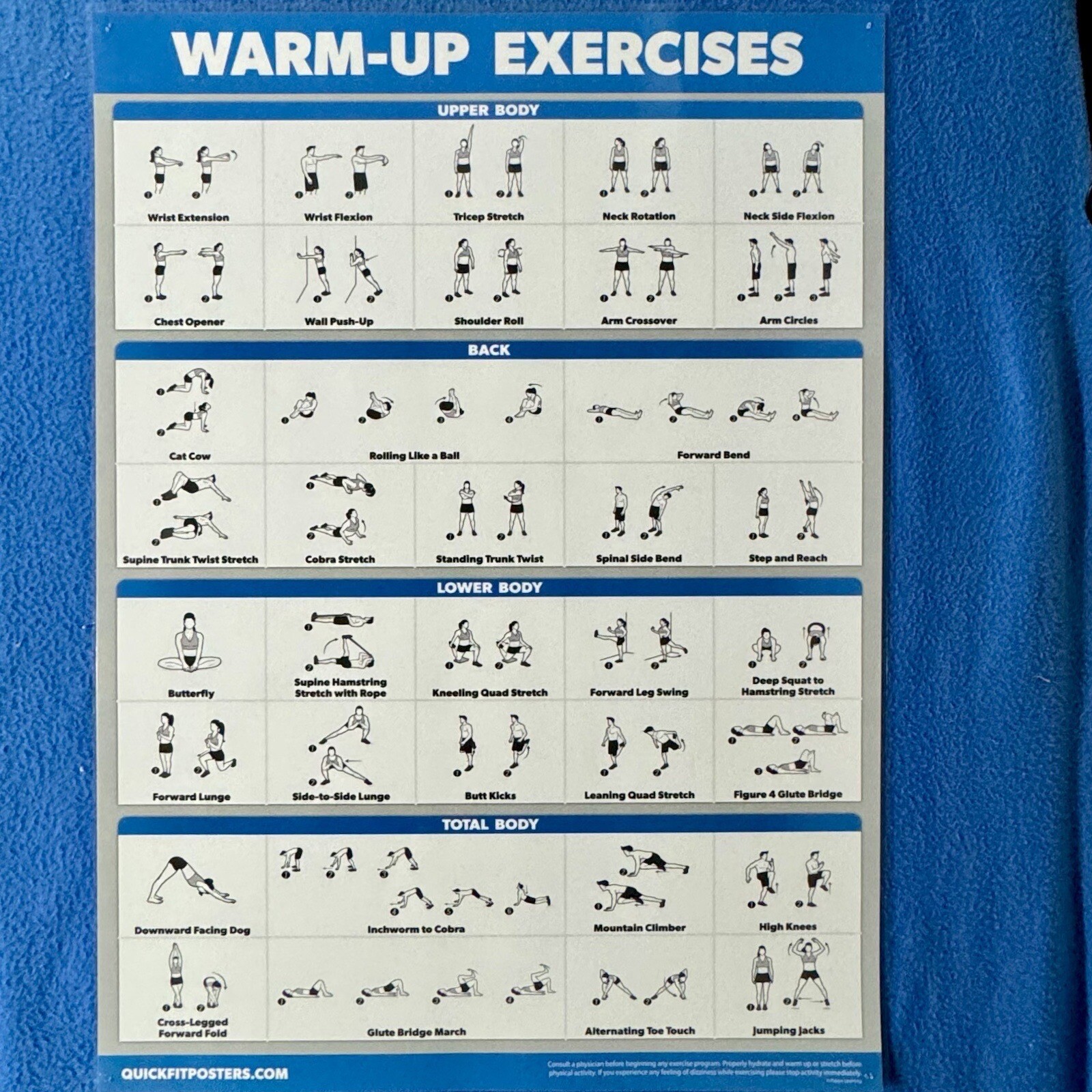 QuickFit Yoga Posters 4 Posters Stretching Warm-up Exercise Palace Learning