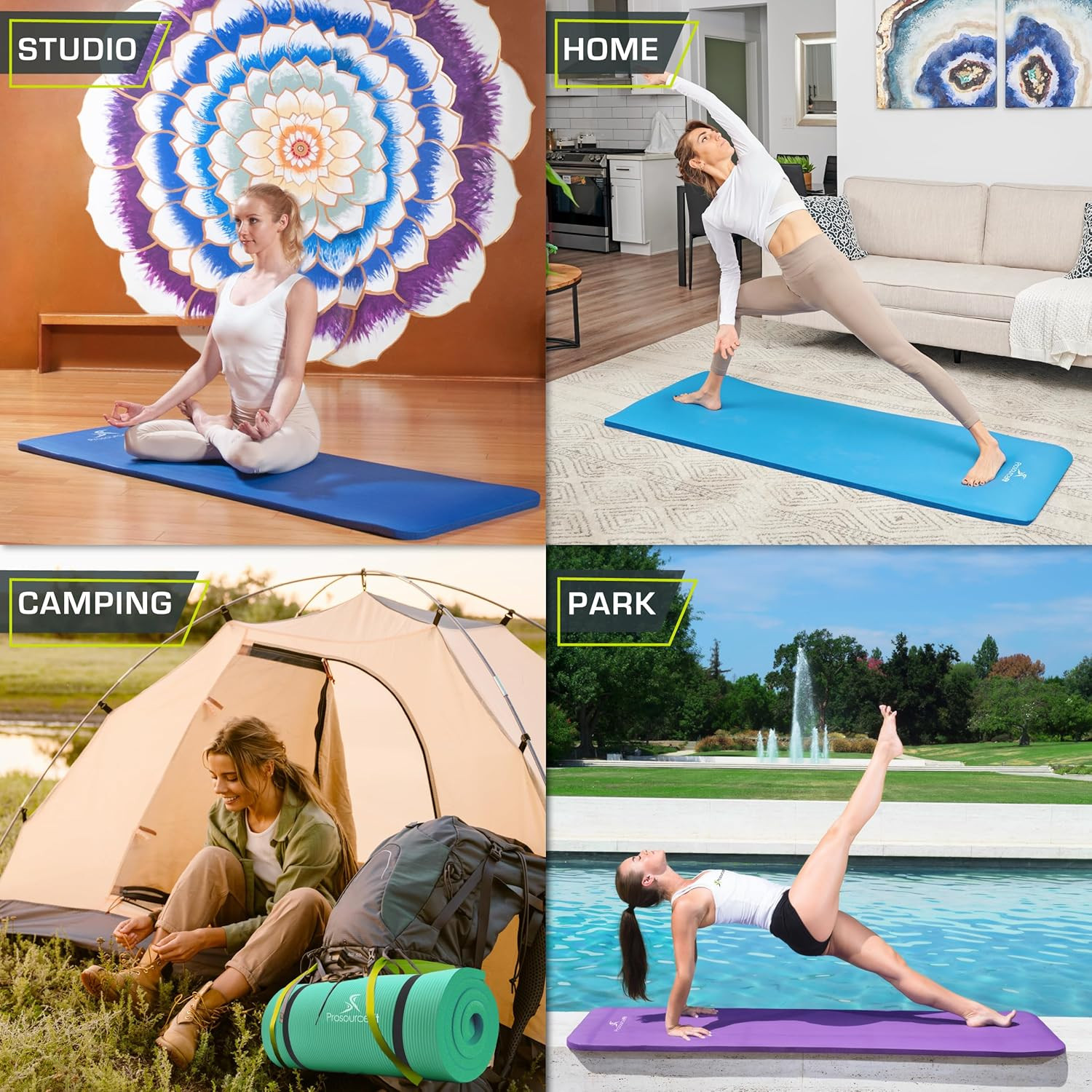 Extra Thick Yoga and Pilates Mat 1/2” (13Mm) or 1&Prime; (25Mm), 71-Inch Long High Den