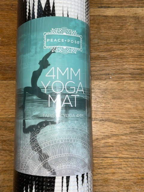Peace + Pose 4mm Yoga Mat Black / White Lightweight Easy Clean Non Slip – NEW
