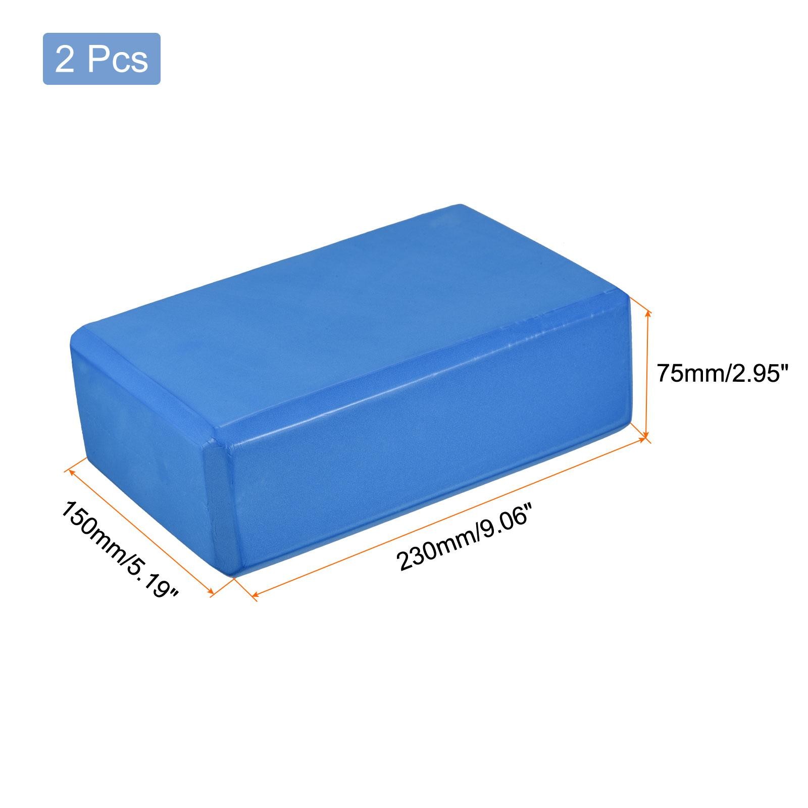 Yoga Block 9x6x3&Prime; Light Weight EVA Foam for Beginners Yogis Pilates Blue 2Pcs