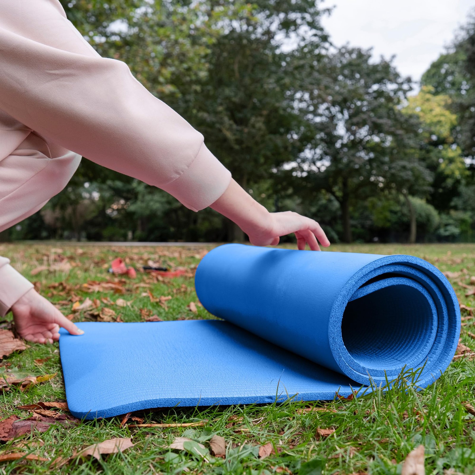 BalanceFrom GoCloud 71×24 Inches Extra Thick Yoga Mat 71&Prime; long 24&Prime; wide, Blue