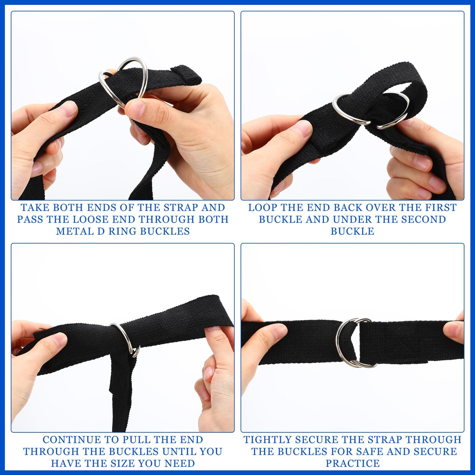 Yoga Strap Stretching Pilates Exercise Adjustable Straps 6 ft Non Elastic Yoga B